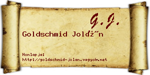Goldschmid Jolán névjegykártya